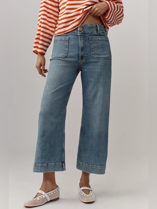 Anthropologie Denim - Maeve Colette High-Rise Wide-Leg Cropped Jeans Size 26 Tall